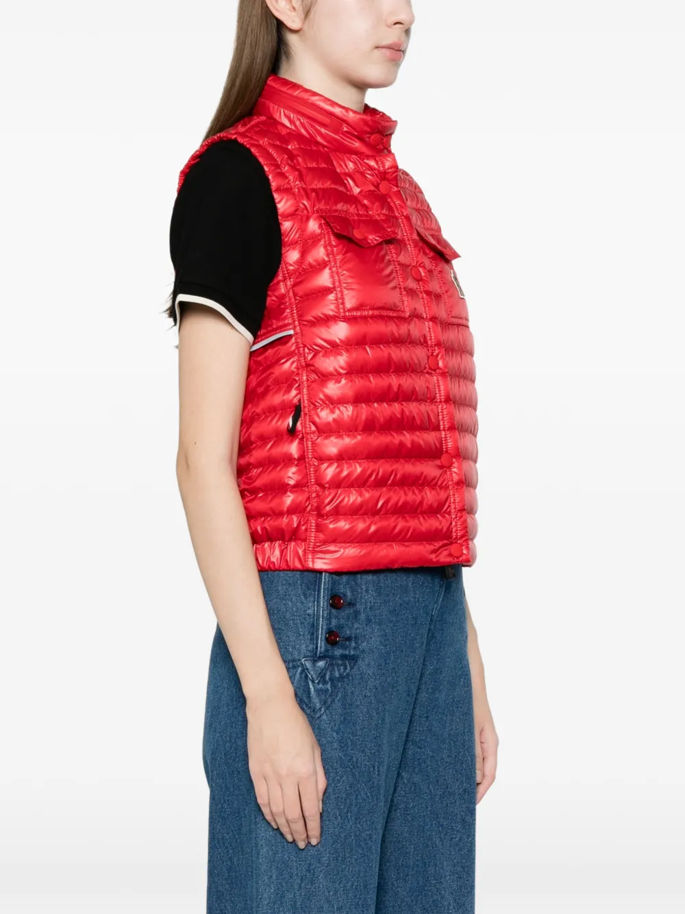 Moncler Grenoble Gumiane mouwloze bodywarmer Rood
