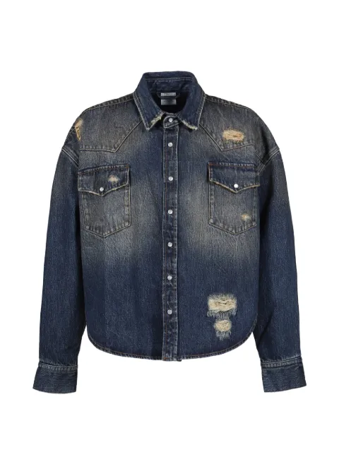 VETEMENTS distressed-detail chest-pocket shirt