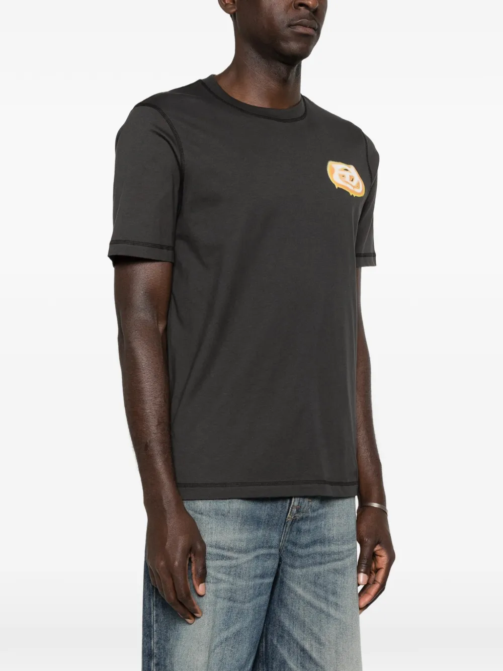 Diesel T-Adjust-V7 T-shirt met grafische print Grijs