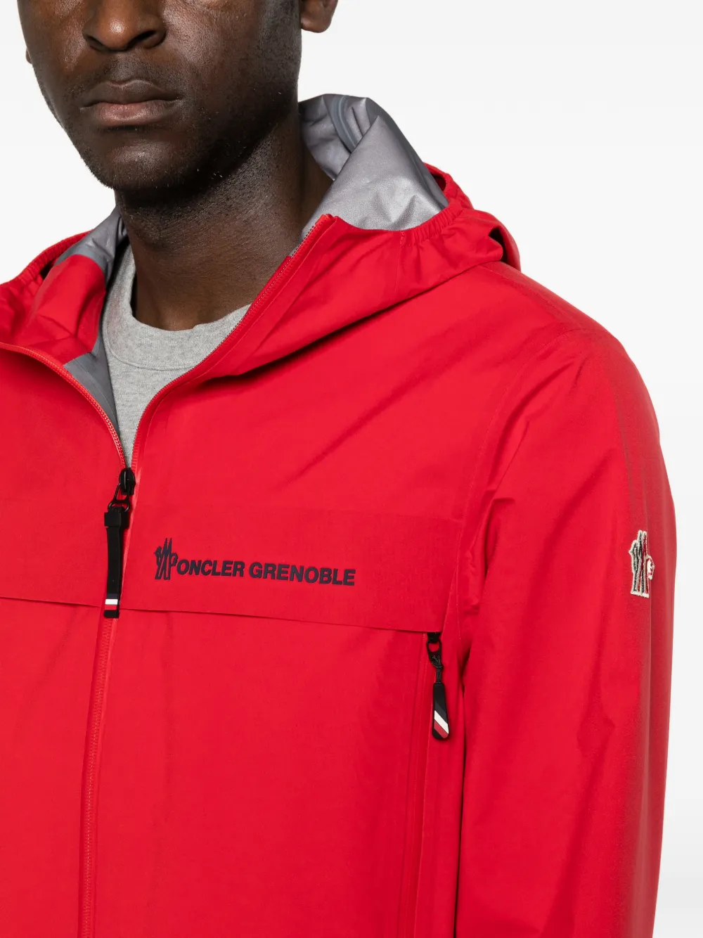 Moncler Grenoble Jack met capuchon en rits Rood
