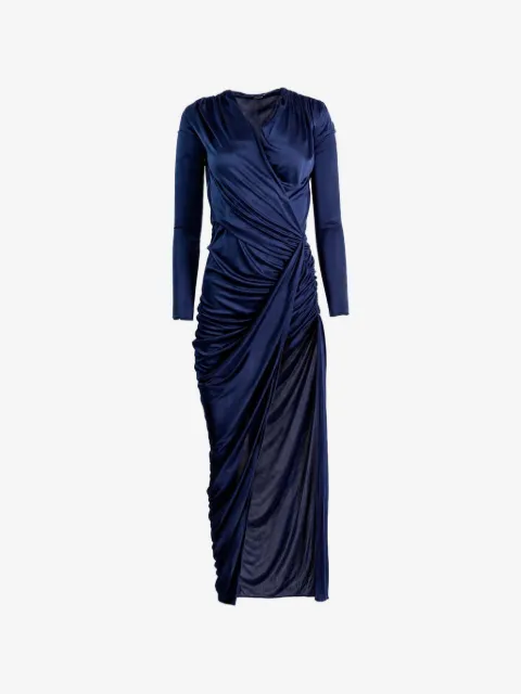 Atlein ruched long-sleeve maxi dress