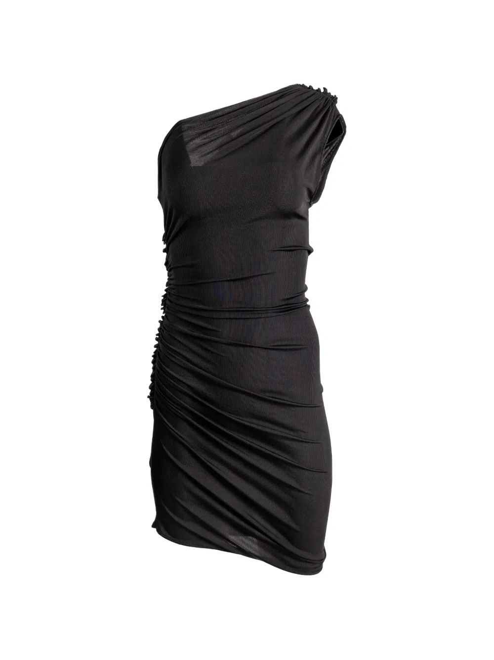 Atlein asymmetric ruched dress - Nero