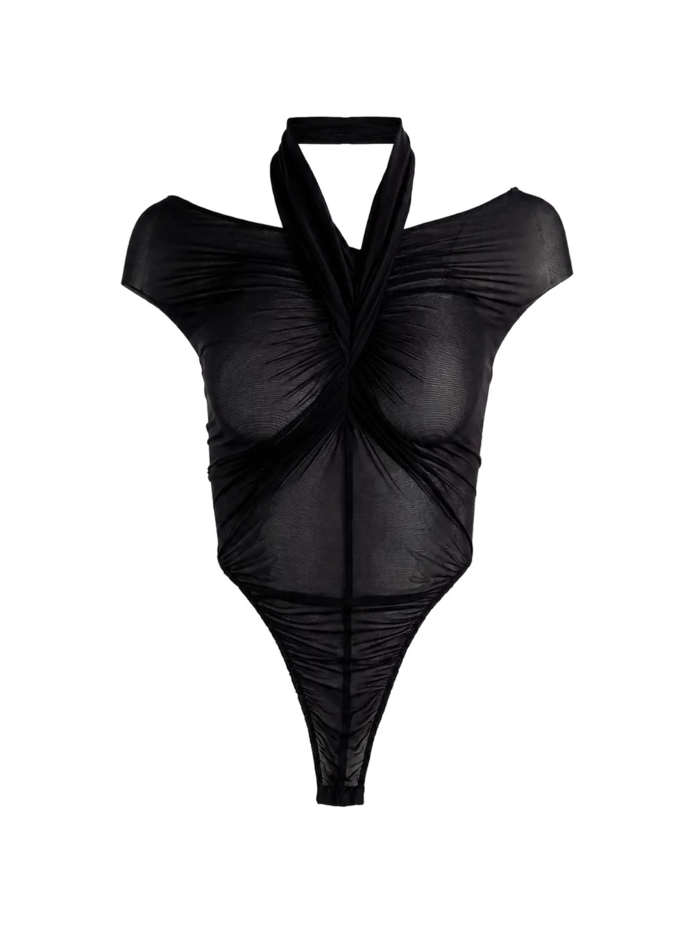 Atlein draped bodysuit - Schwarz