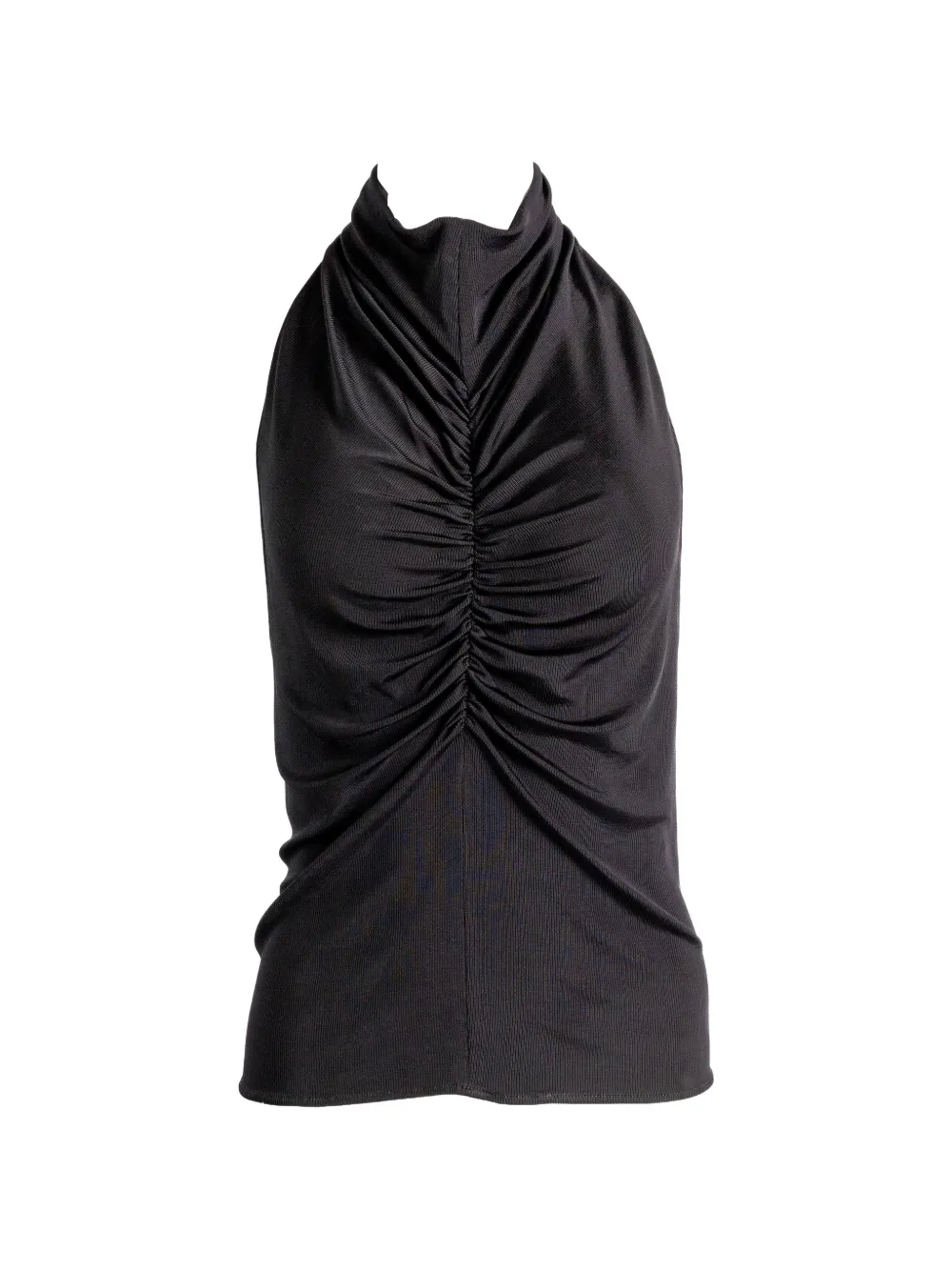 Atlein gathered halterneck tank top - Nero