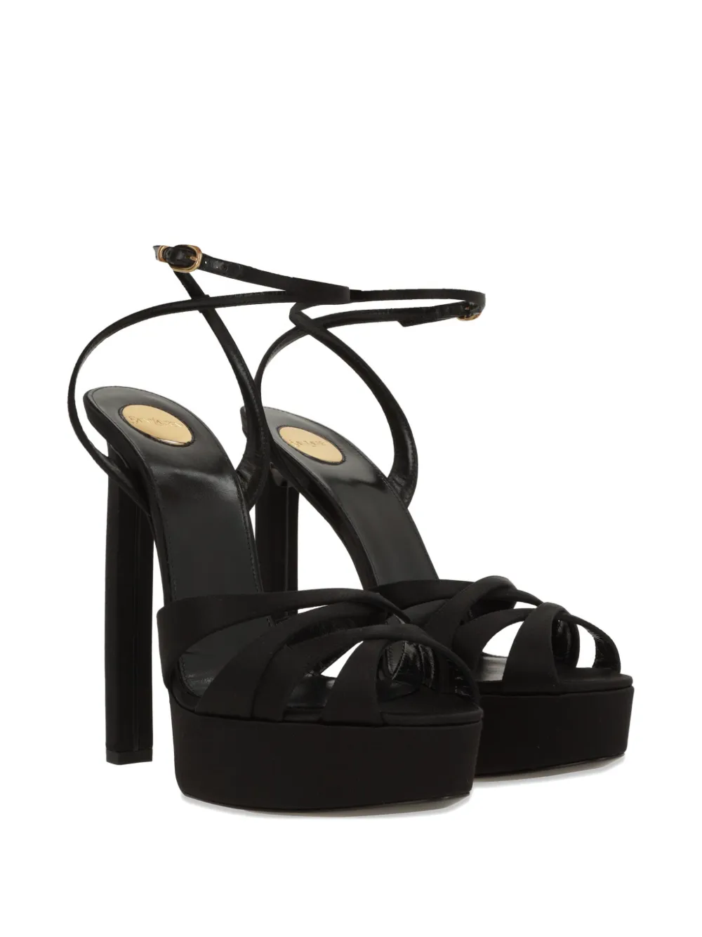 Saint Laurent 110 mm Chandelle sandalen met plateauzool Zwart