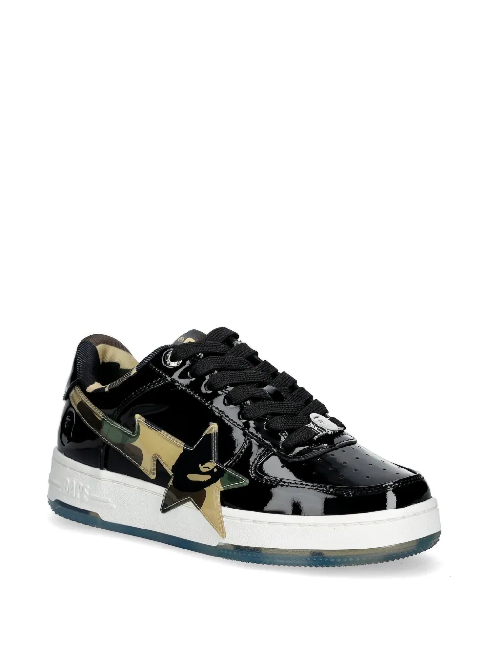 A BATHING APE Sneakers met camouflageprint Zwart