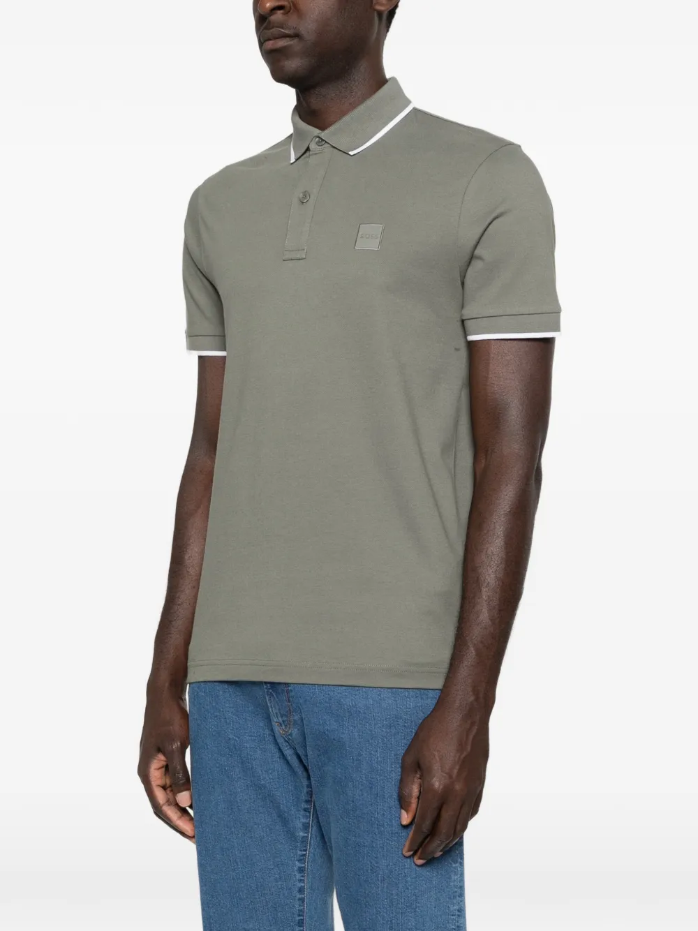 BOSS Piqué poloshirt met korte mouwen Groen