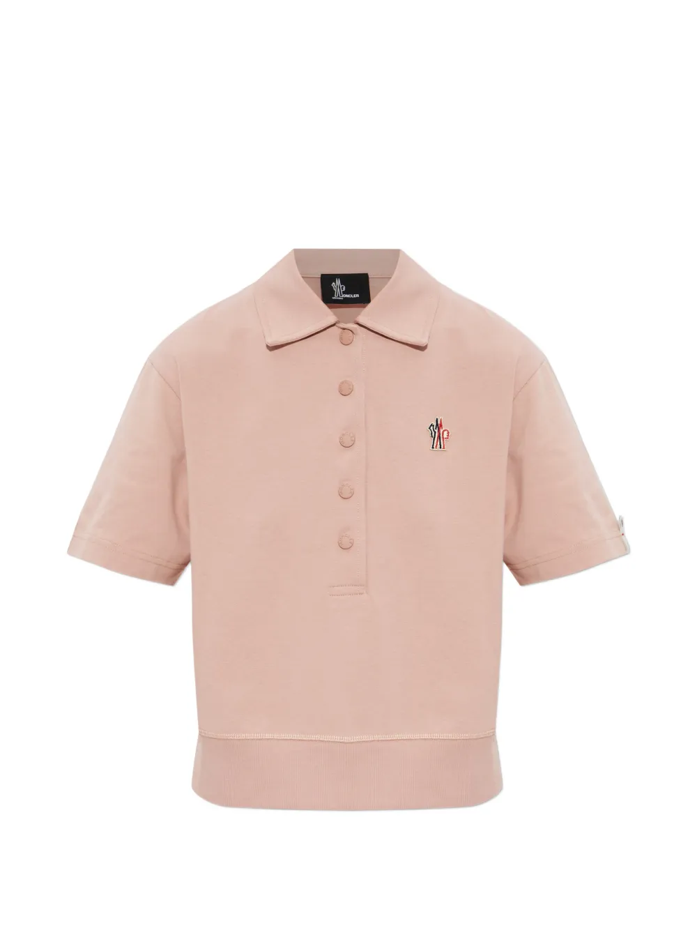 Moncler Grenoble - logo-patch polo shirt - women - Cotton - L - Neutrals