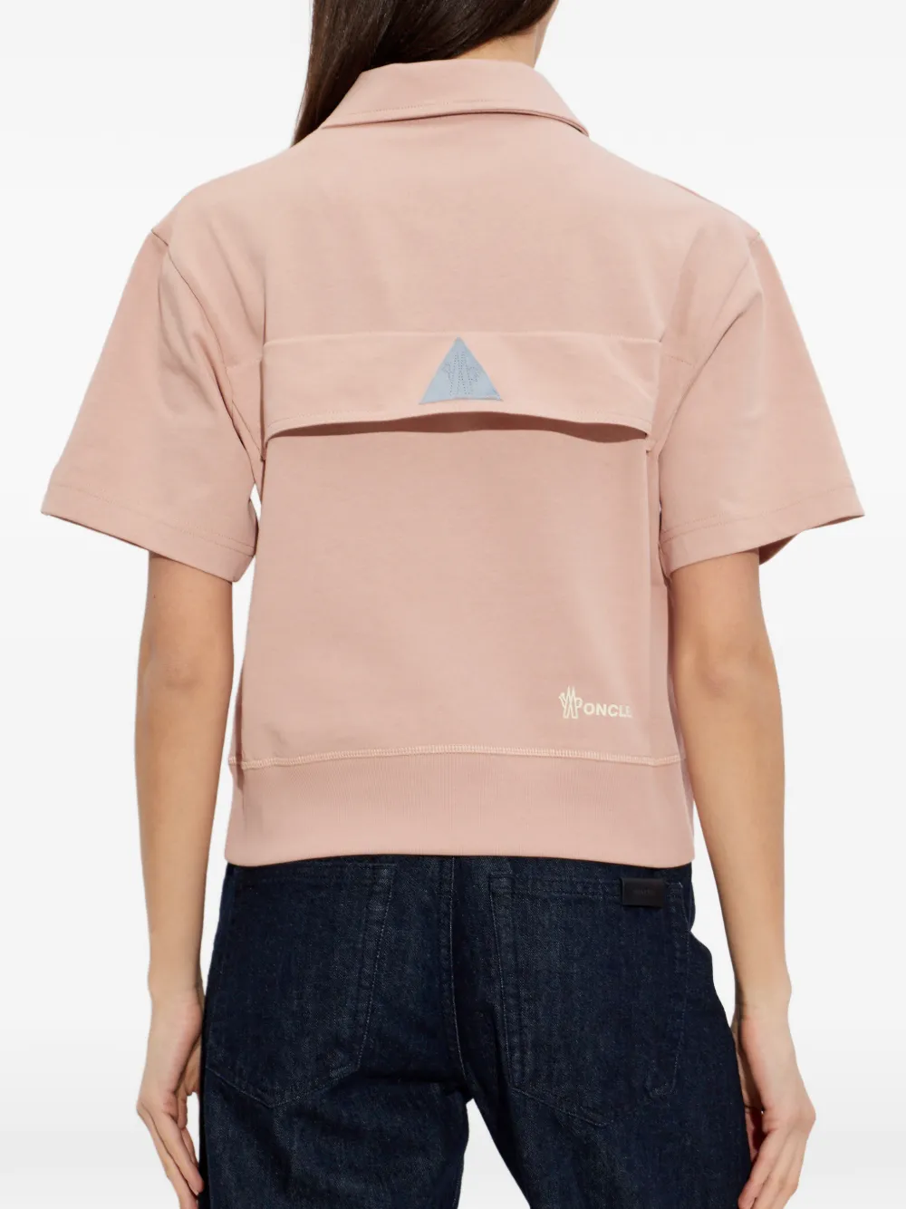 Moncler Grenoble Poloshirt met logopatch Beige
