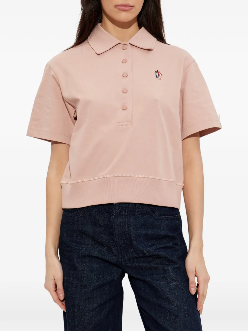  Moncler Grenoble Logo-patch Polo Shirt - Neutrals 