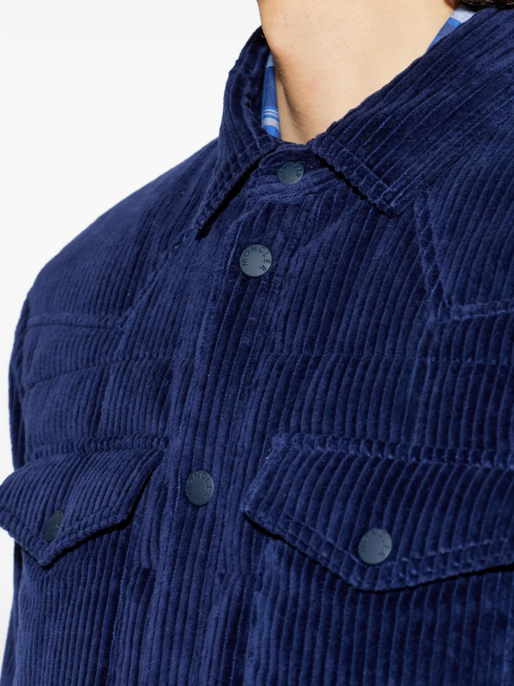 Moncler Grenoble Gelt shirtjack met ribfluwelen zak Blauw