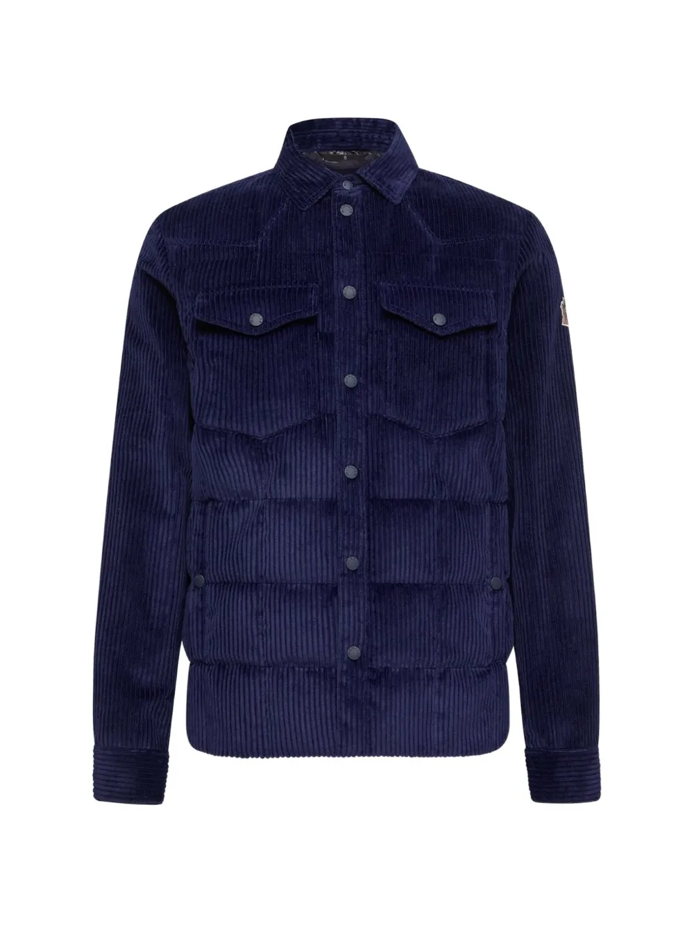 Moncler Grenoble Gelt shirtjack met ribfluwelen zak Blauw