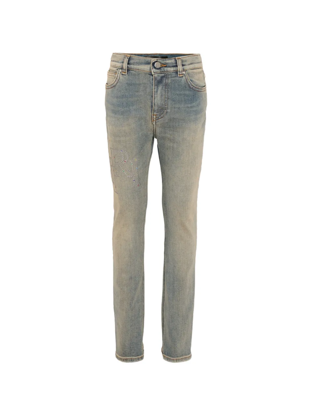AMIRI KIDS logo denim jeans - Blu