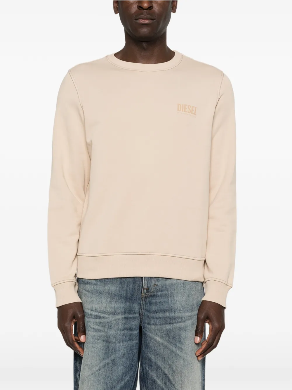 Diesel Sweater met logo Beige
