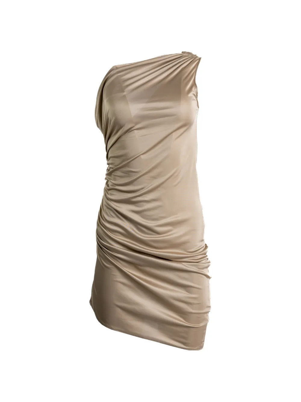 Atlein one-shoulder ruched dress - Toni neutri