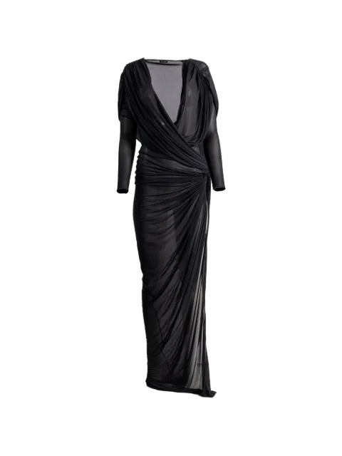 Atlein v-neck draped dress