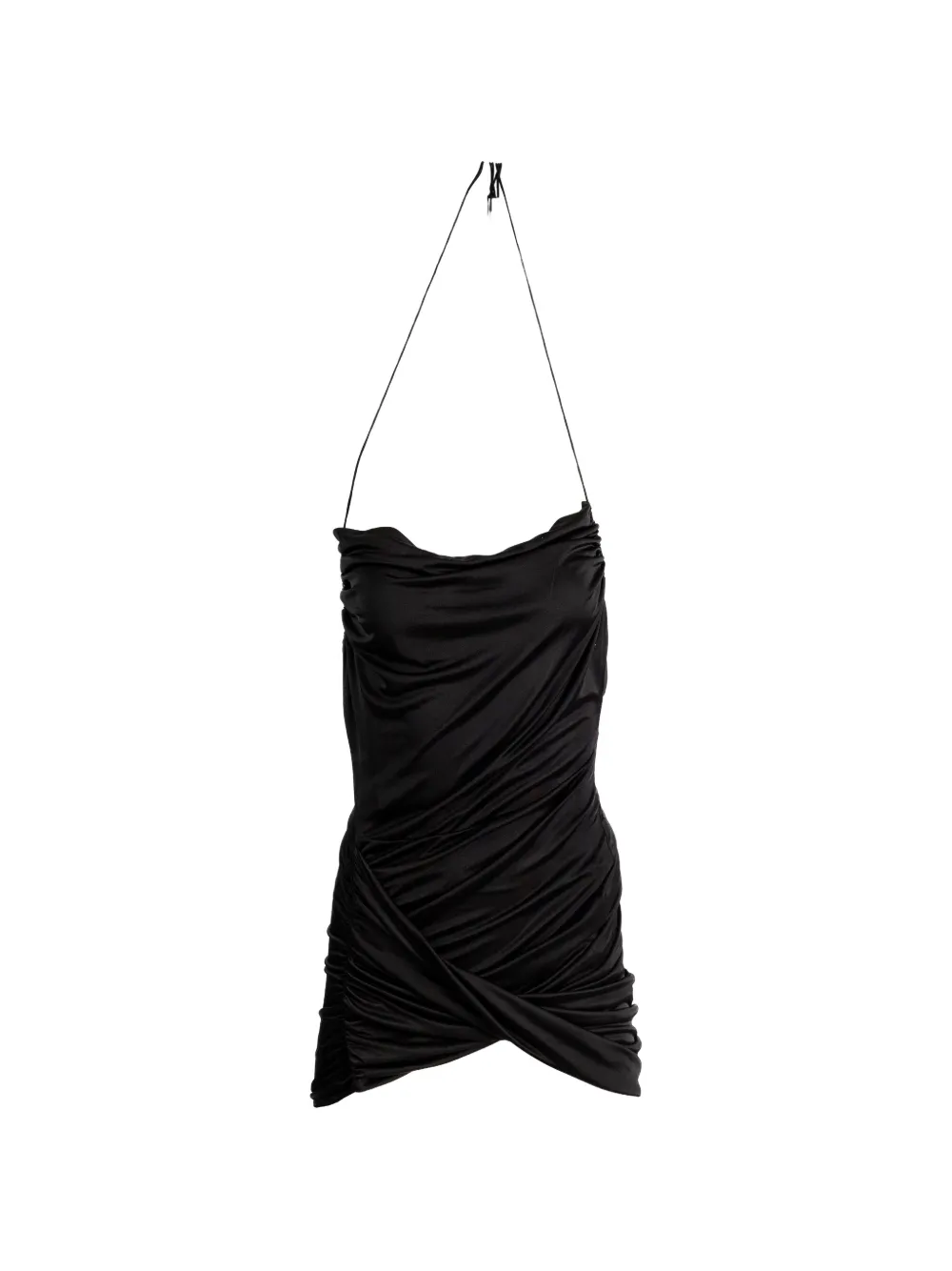 Atlein halter-neck draped mini dress - Nero