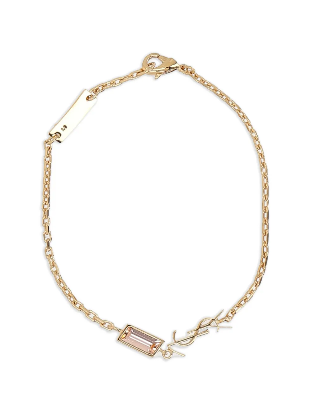 Saint Laurent logo-charm bracelet - Gold