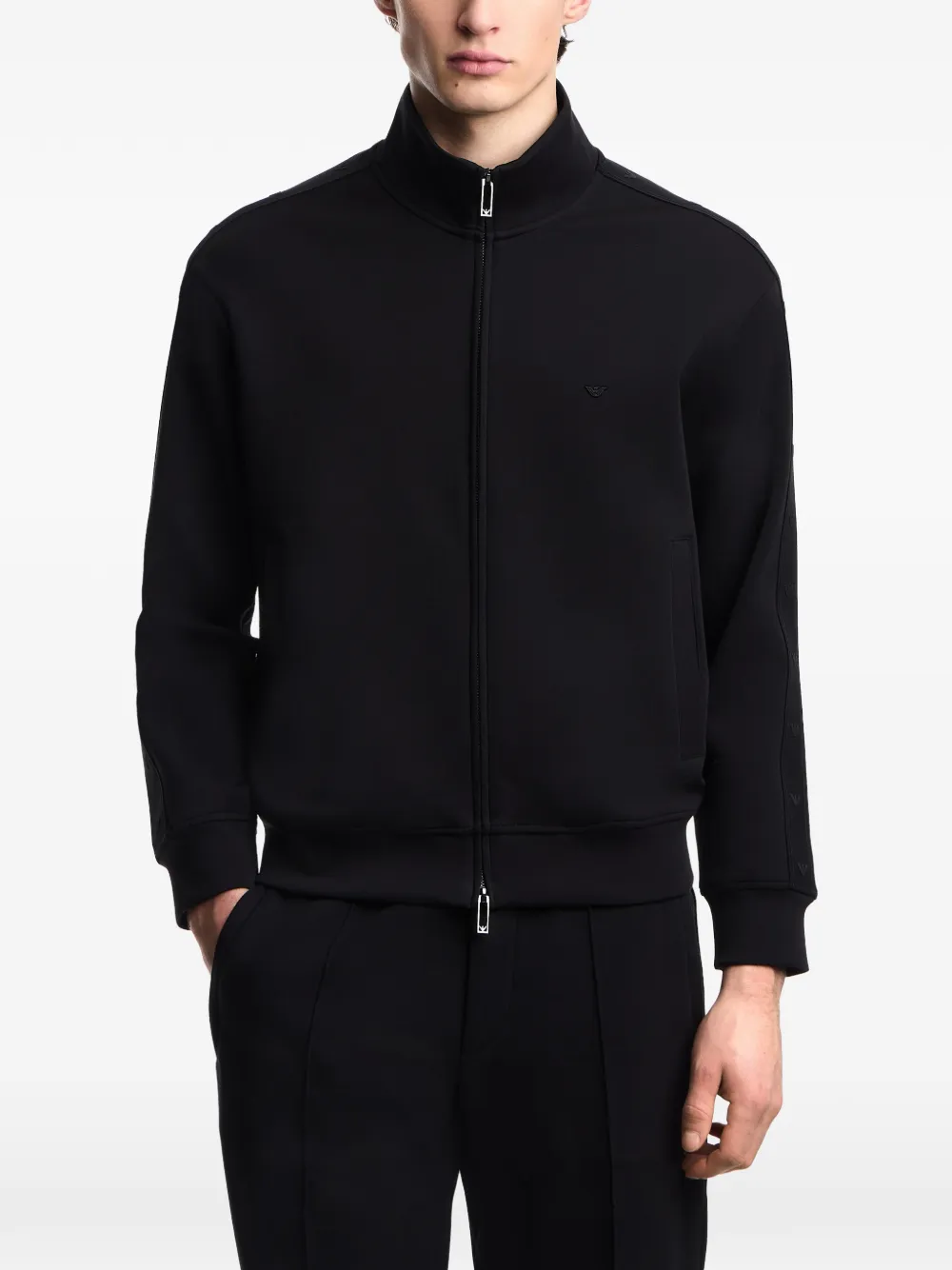 Emporio Armani Sweater met rits Zwart