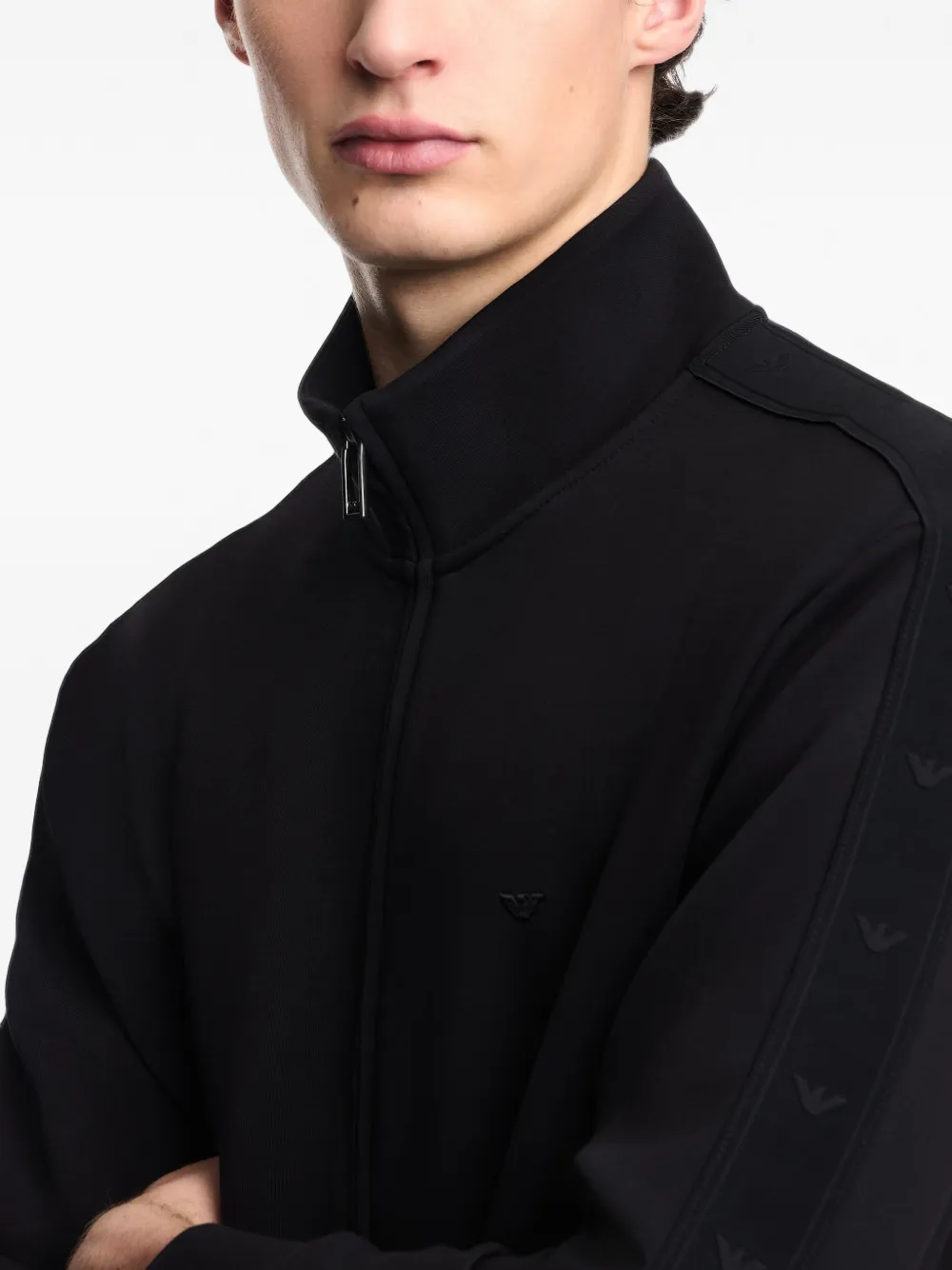 Emporio Armani Sweater met rits Zwart