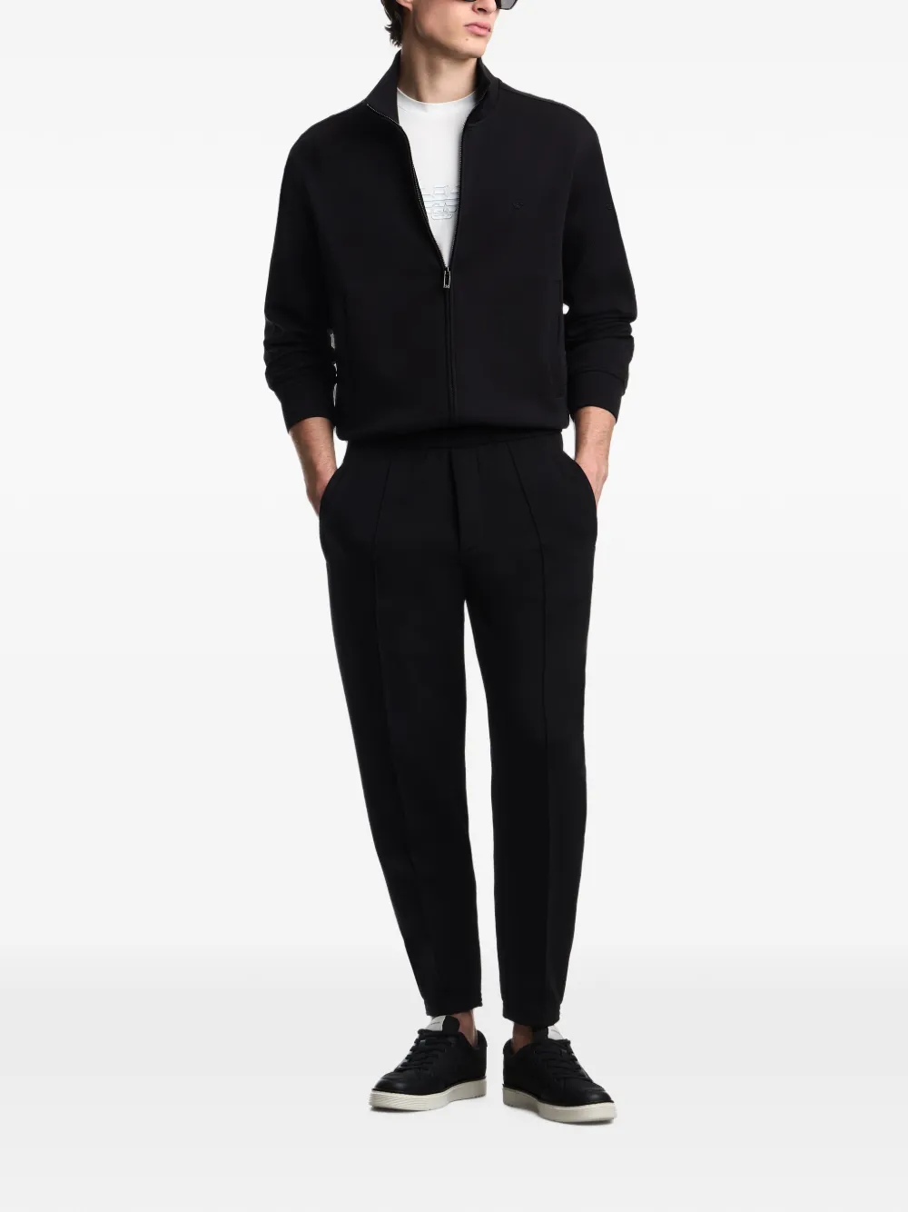 Emporio Armani Sweater met rits Zwart