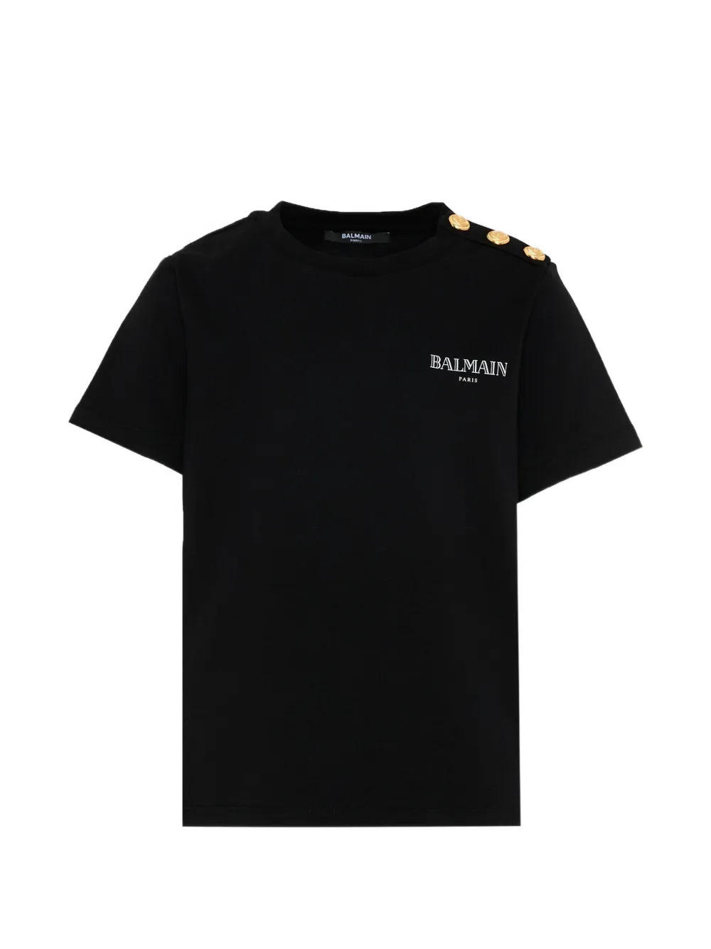 Balmain Kids button short-sleeve T-shirt - Nero