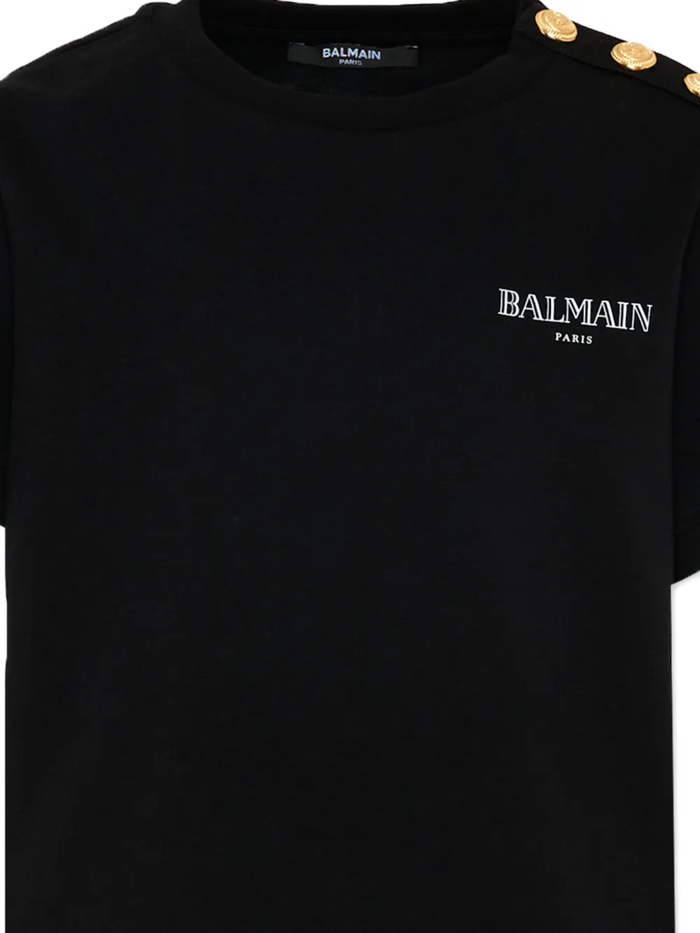 Balmain Kids T-shirt met knoop en korte mouwen Zwart