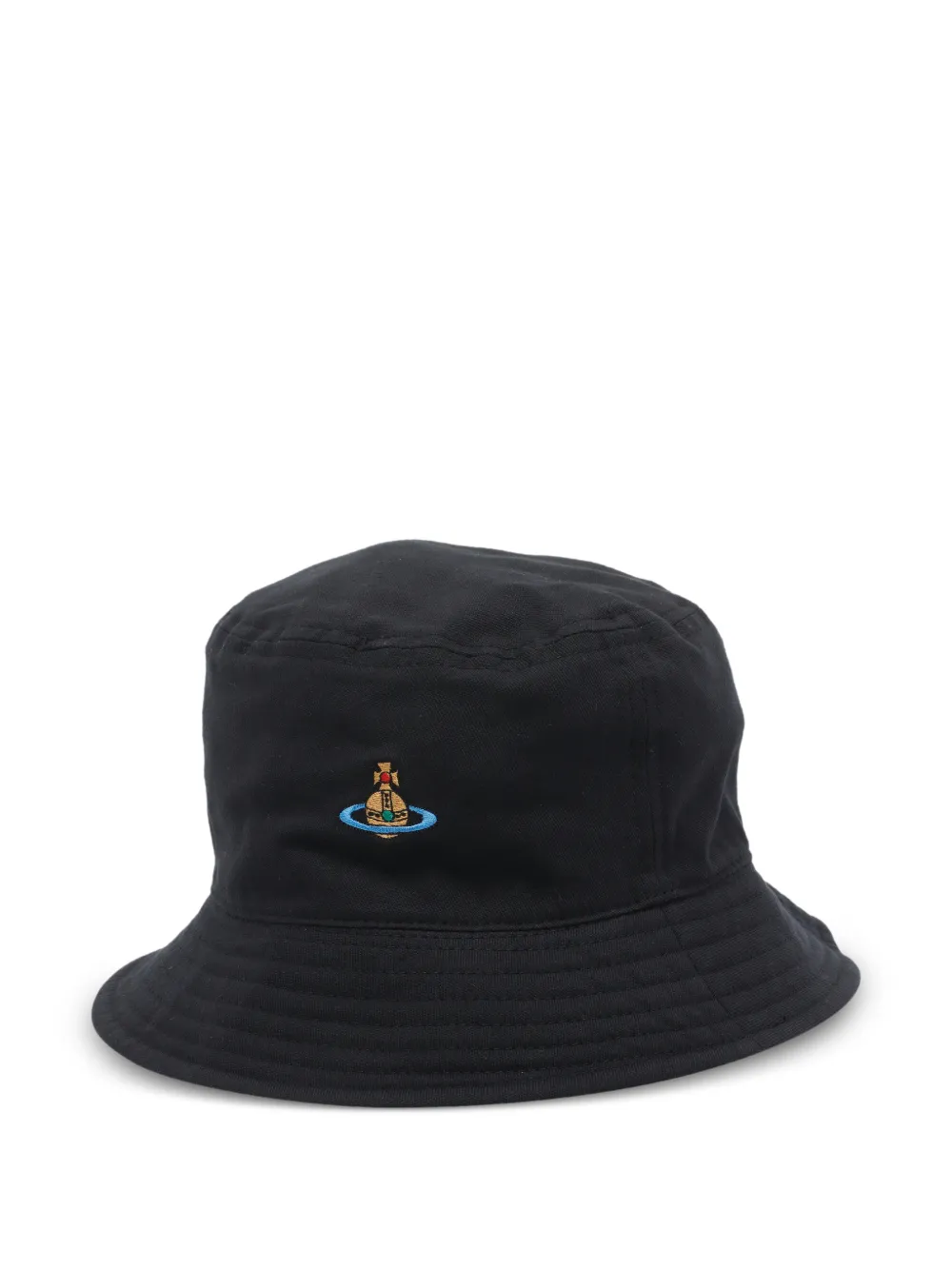 Vivienne Westwood Orb Embroidered Bucket Hat | Black | FARFETCH UK