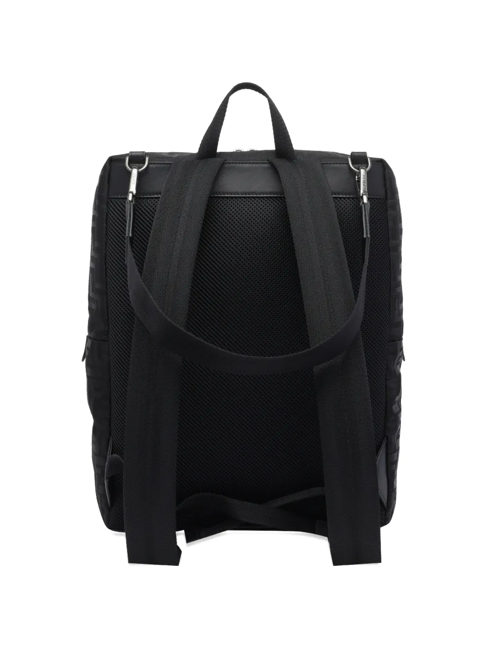 Fendi Lui Ff-motif Zip Backpack In Black