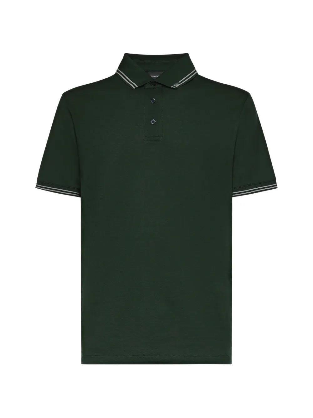 Emporio Armani stripe-detail polo shirt - Verde