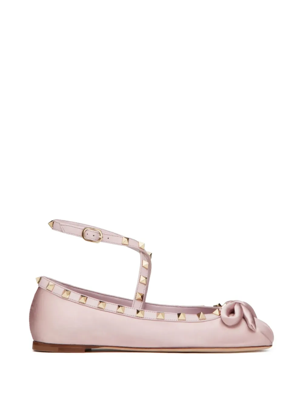 Valentino Garavani Ballerine Rockstud in raso - Rosa