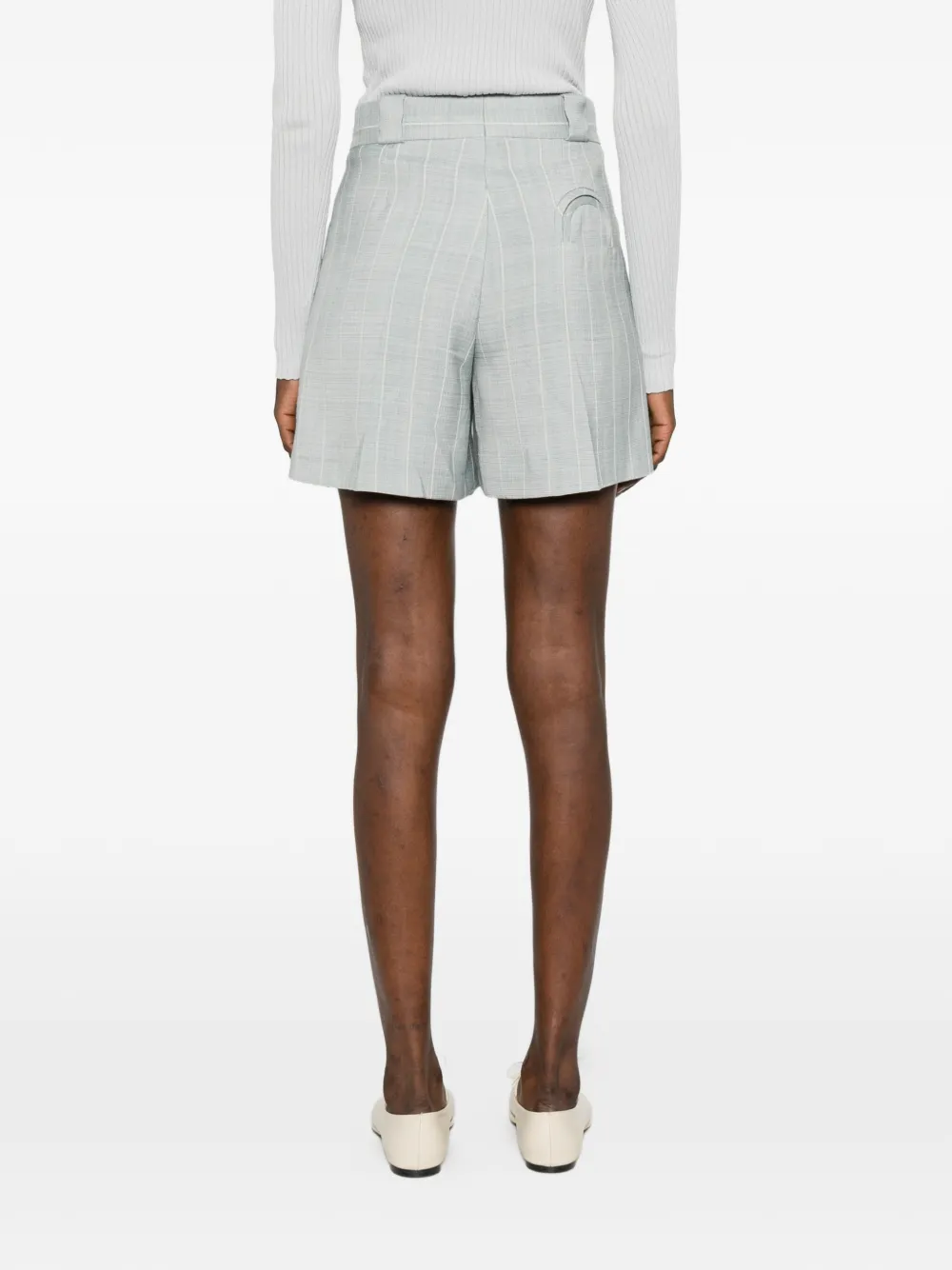 After You Fell Pinstripe Pleated Shorts