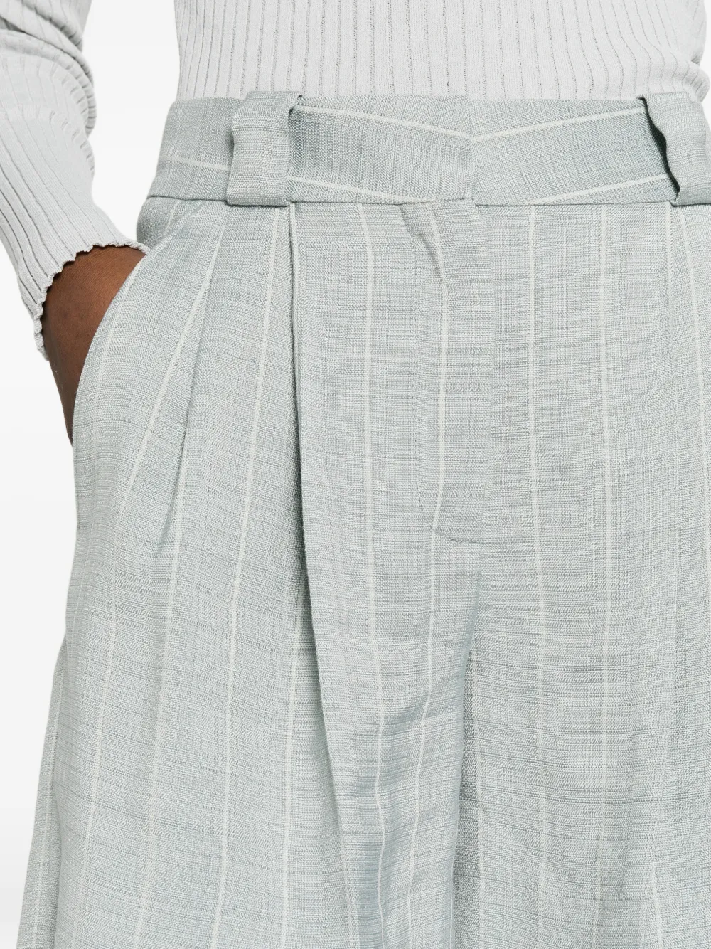 After You Fell Pinstripe Pleated Shorts