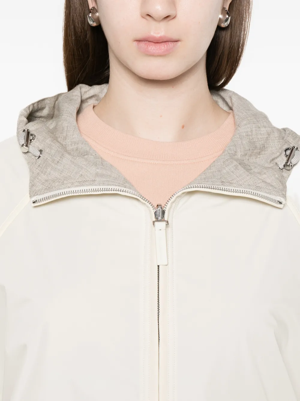 Yves Salomon Omkeerbaar jack met capuchon Beige