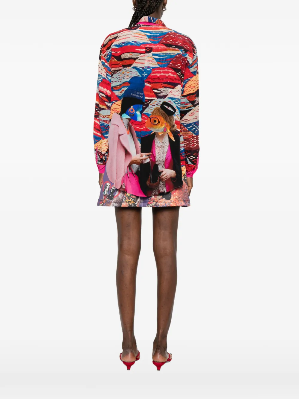 Fish Long-Sleeve Graphic-Print Shirt