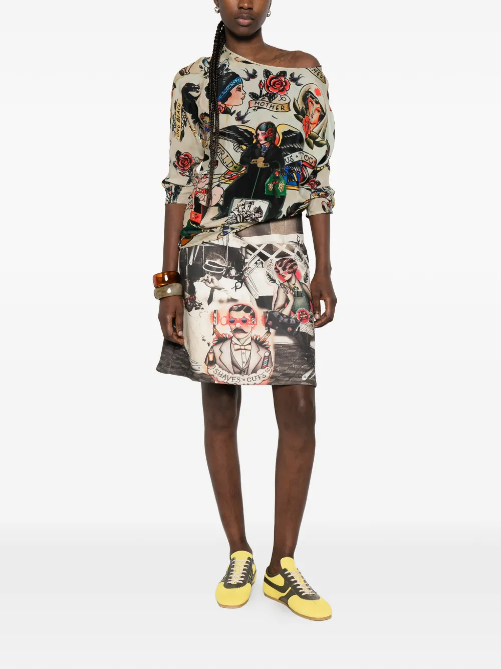  The Artistylist Singer Pattern Blouse - Grey 