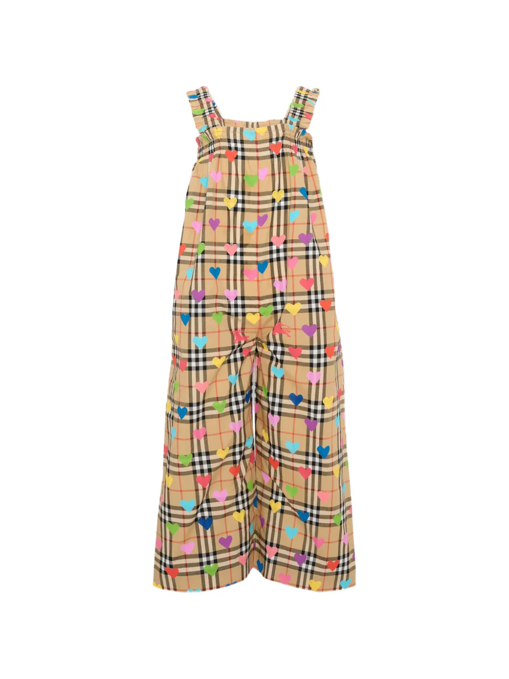 Burberry Kids heart check jumpsuit - Nude