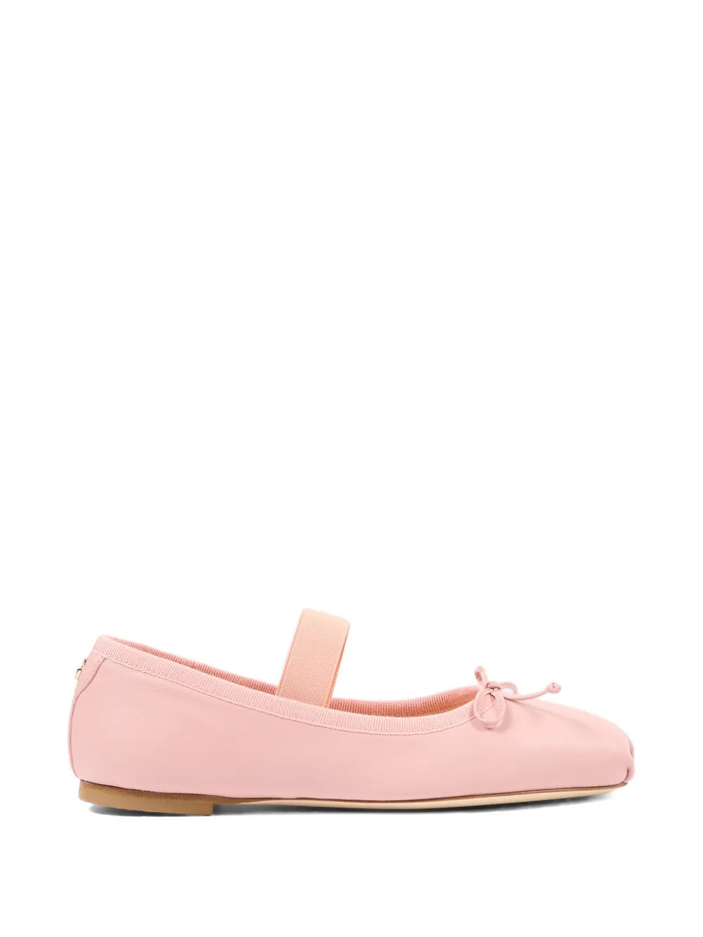 Dolce & Gabbana Kids bow strap leather ballerinas Roze