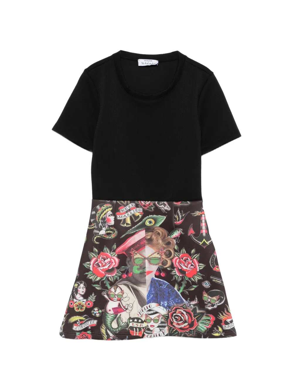 The Artistylist Abito corto a maniche corte - Nero