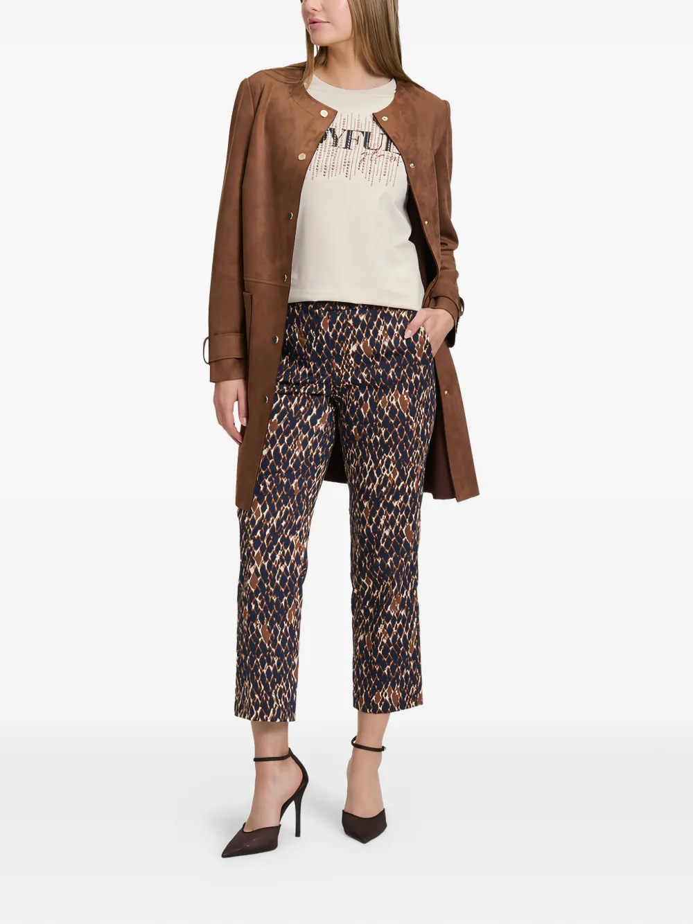  Betty Barclay Printed Trousers - Brown 