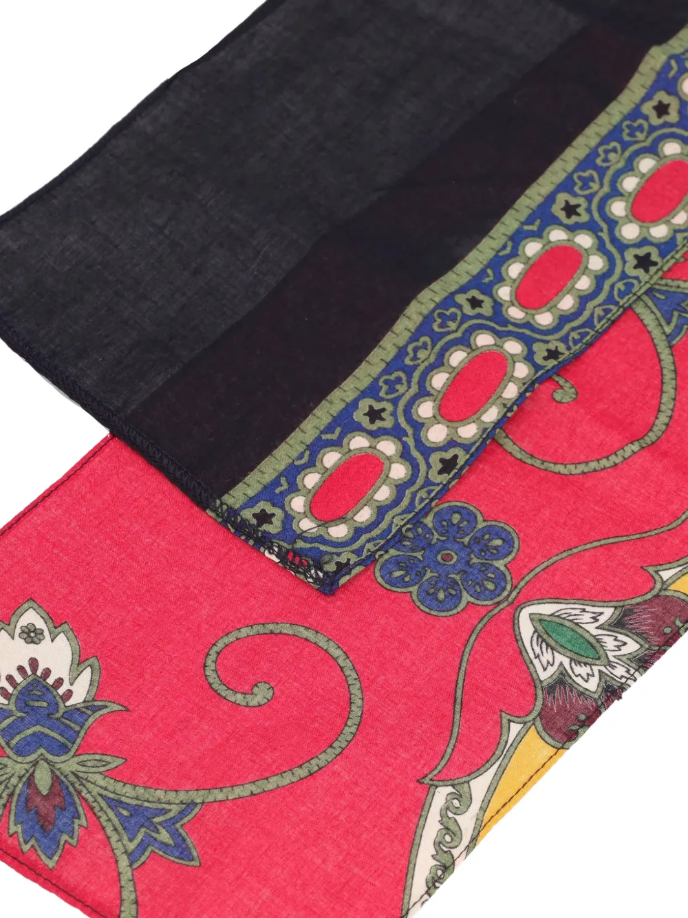  Vintage Foulard A Fiori - Rosso 