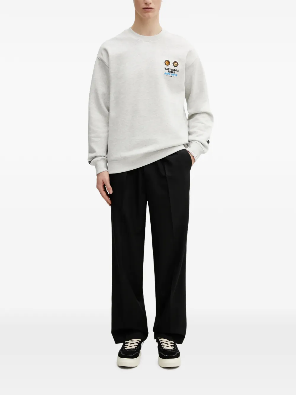 AAPE BY *A BATHING APE x Baby Milo Store AAPEUNVS sweater met logopatch Grijs