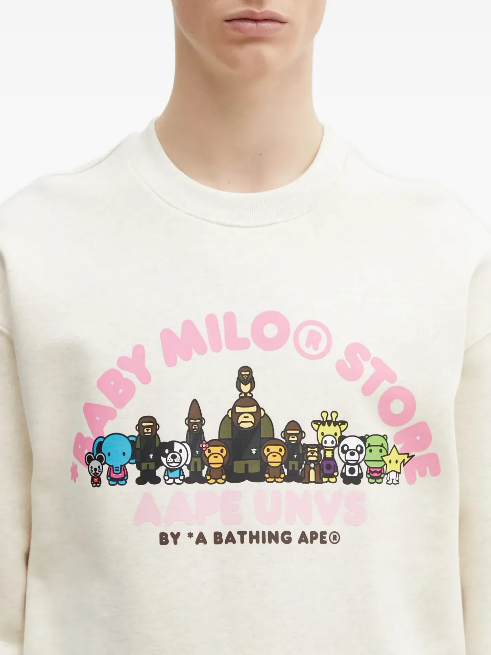 AAPE BY *A BATHING APE x Baby Milo Store AAPEUNVS sweater met ronde hals Beige