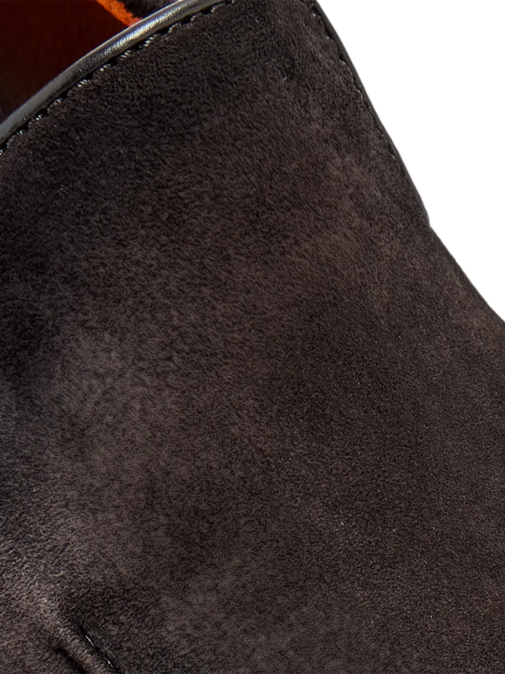 Santoni dark brown topstitched loafers Bruin