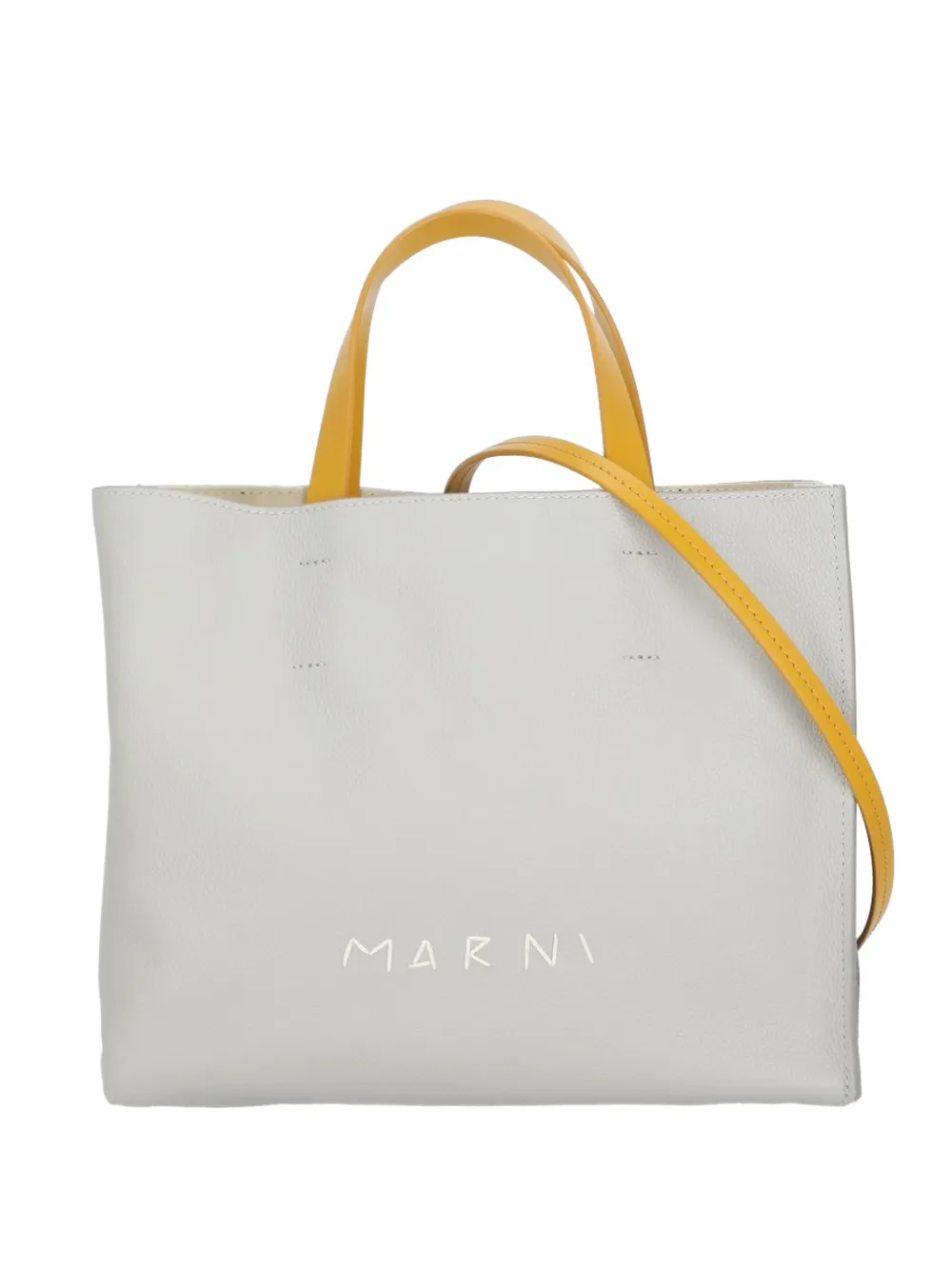 Marni Museo Soft colourblock leather tote bag - Grigio