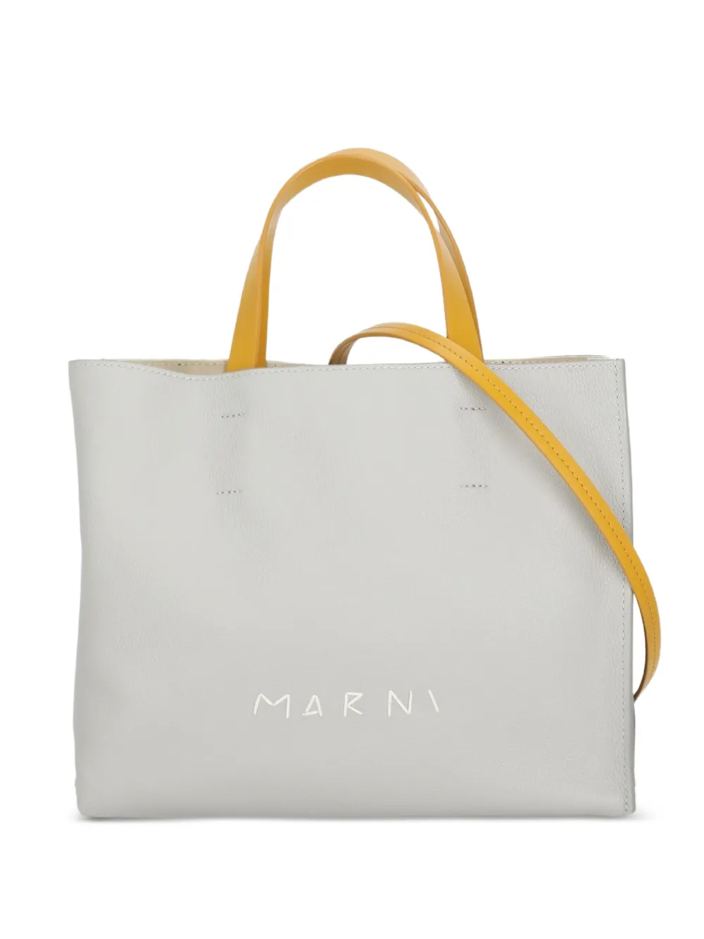 Marni Museo Soft colourblock leather tote bag - Grigio