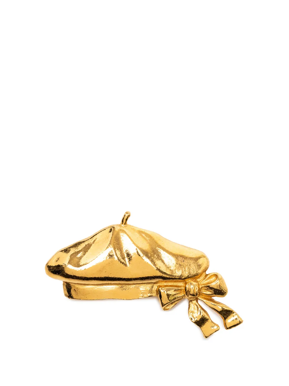 CHANEL Pre-Owned 1970-1980 Gold Plated Beret Hat Brooch costume brooch - Oro