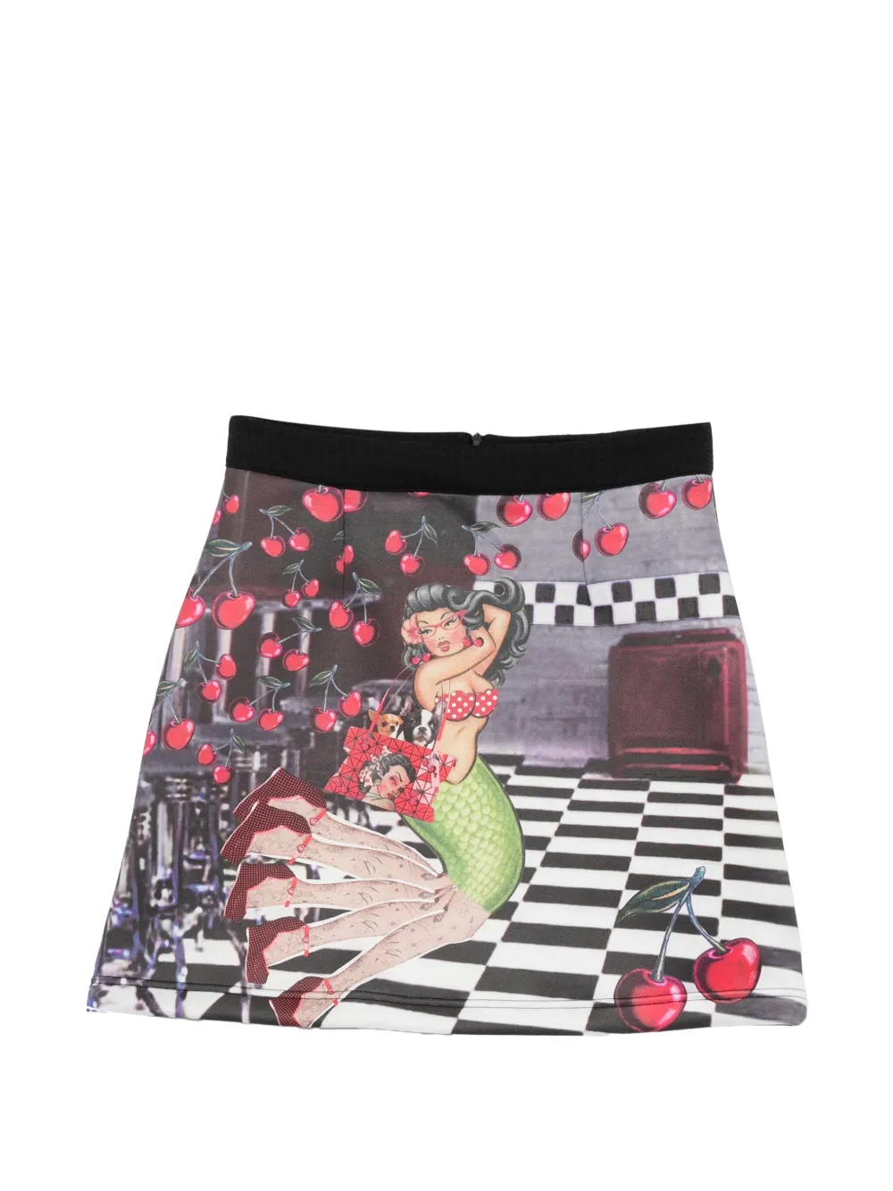 The Artistylist Minirock mit Meerjungfrauen-Print - Schwarz