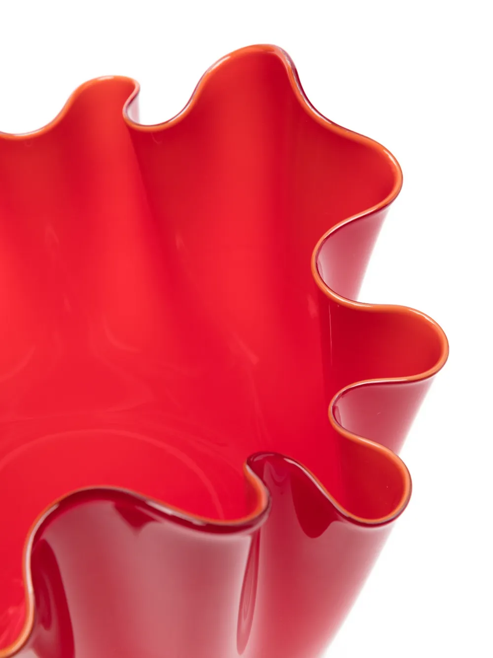  Venini Fazzolett Ruffled Vase - Red 