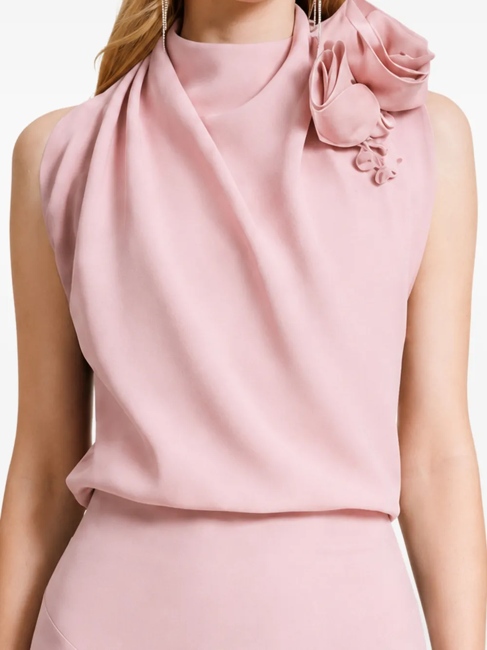Gemy Maalouf Crêpe jurk met bloemenprint Roze